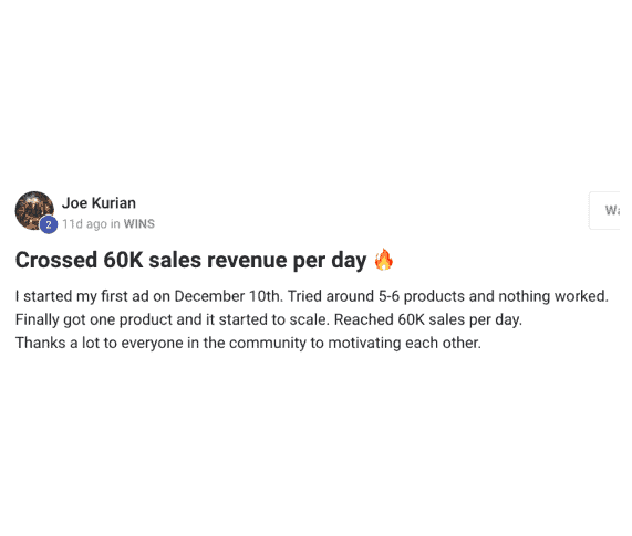 Joe Kurian Crossed ₹60k in sales revenue per day